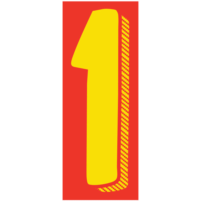 Yellow & Red Number Stickers - 11-1/2"