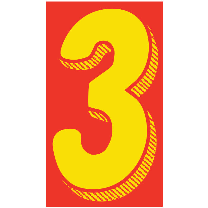 Yellow & Red Number Stickers - 11-1/2"