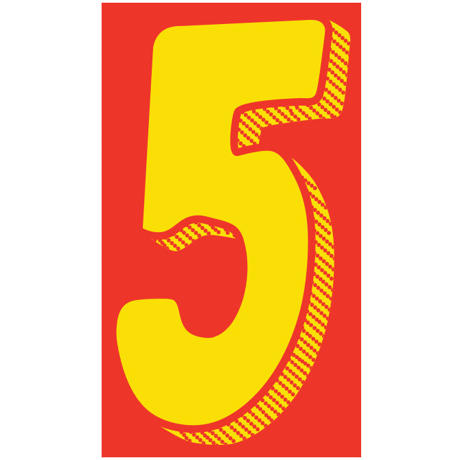 Yellow & Red Number Stickers - 11-1/2"