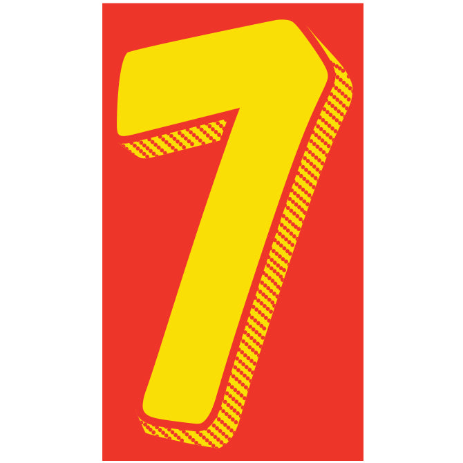 Yellow & Red Number Stickers - 11-1/2"