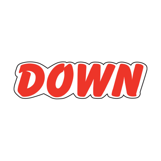 Red & White Die Cut Slogan Stickers
