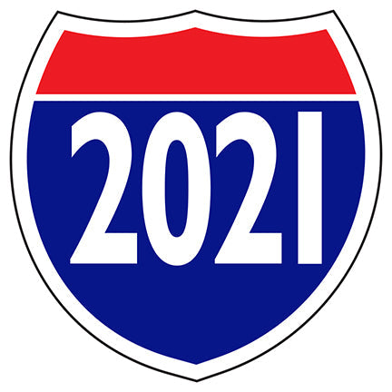 Interstate Shields Year Sticker