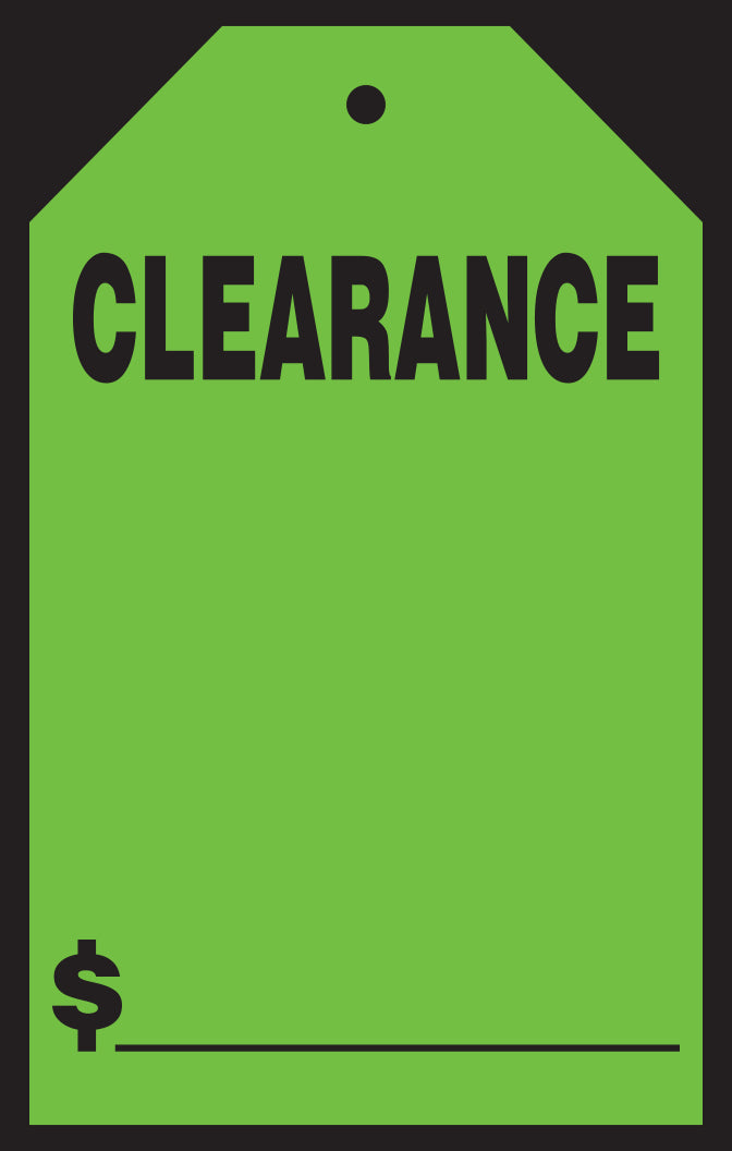 Window Price Sticker - Hang Tag - 7" x 11"