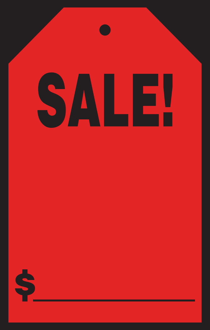 Window Price Sticker - Hang Tag - 7" x 11"