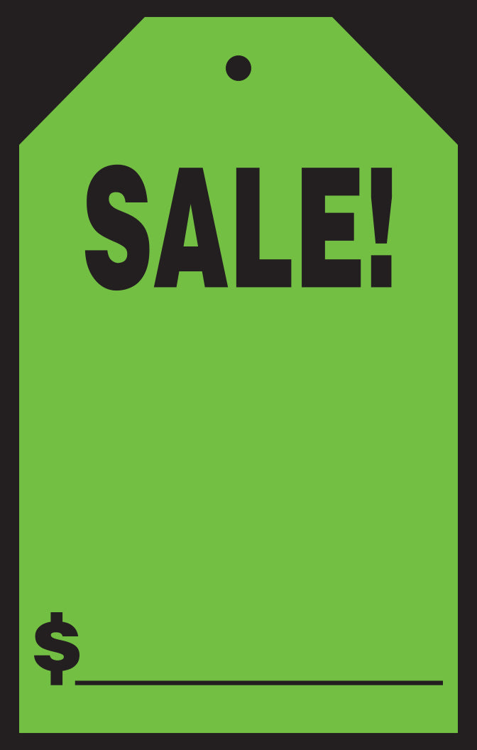 Window Price Sticker - Hang Tag - 7" x 11"