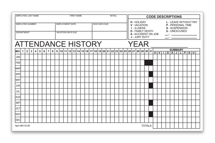 Employee Attendance Tracker Form