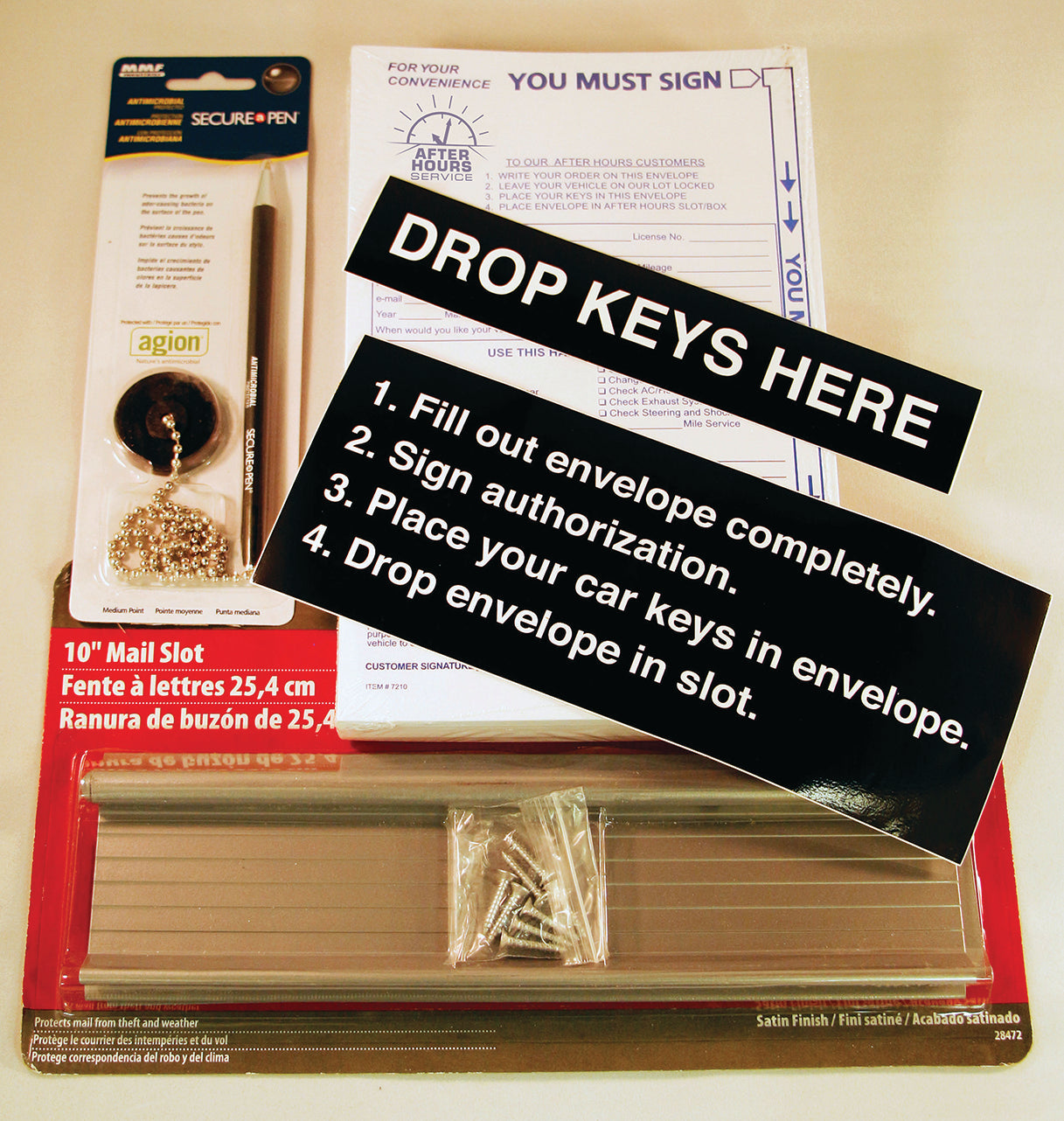 Standard Night Drop Box with Pull Down Tray - Black