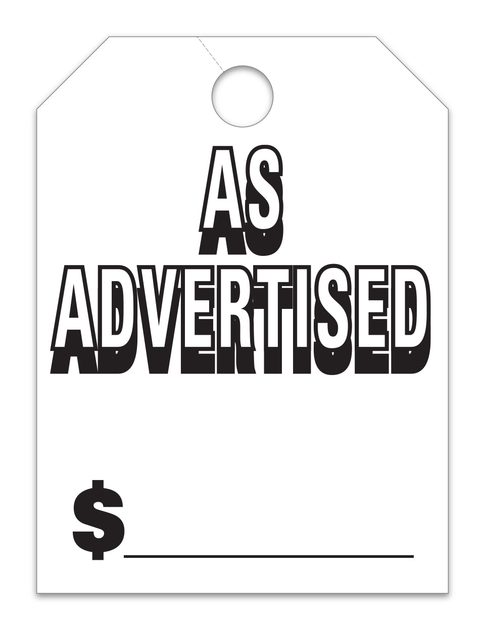 Hang Tags - As Advertised