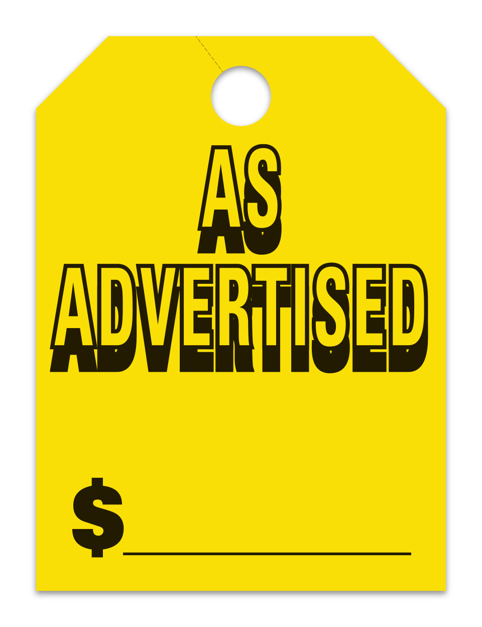 Hang Tags - As Advertised