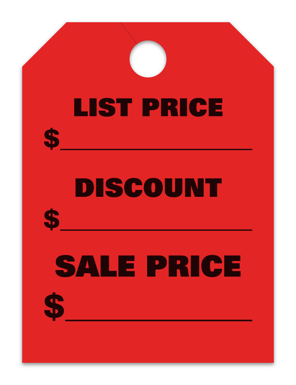 Hang Tags - List Price - Discount Price - Sale Price