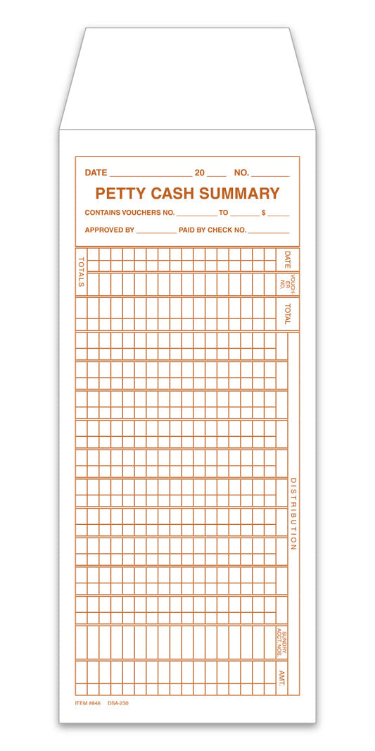 Petty Cash Envelopes - DSA-230