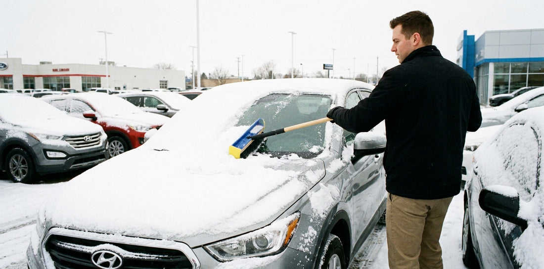 How to Clear Snow Off Lot Inventory Without Scratching Paint