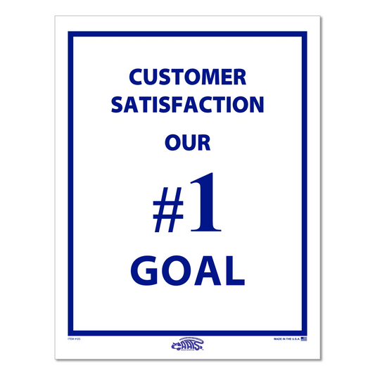 Floor Mat - Poly Back 1 Color - Blue "Customer Satisfaction"