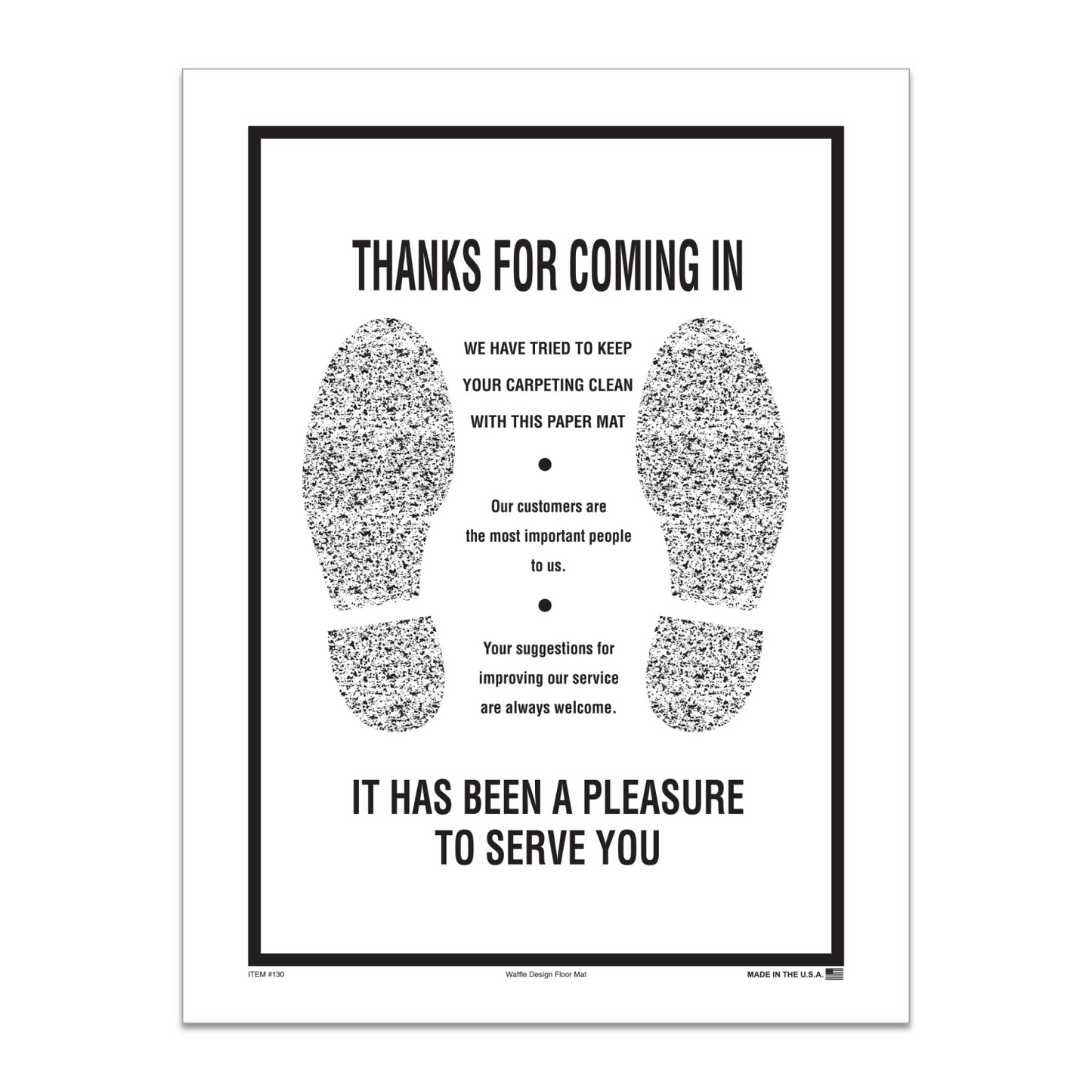 Floor Mat - Waffle Design - Black, Footprint - Box of 250