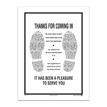 Paper Floor Mats - 16" x 21" Waffle Design, Box of 250