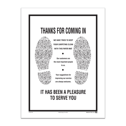 Floor Mat - Waffle Design - Black, Footprint - Box of 250