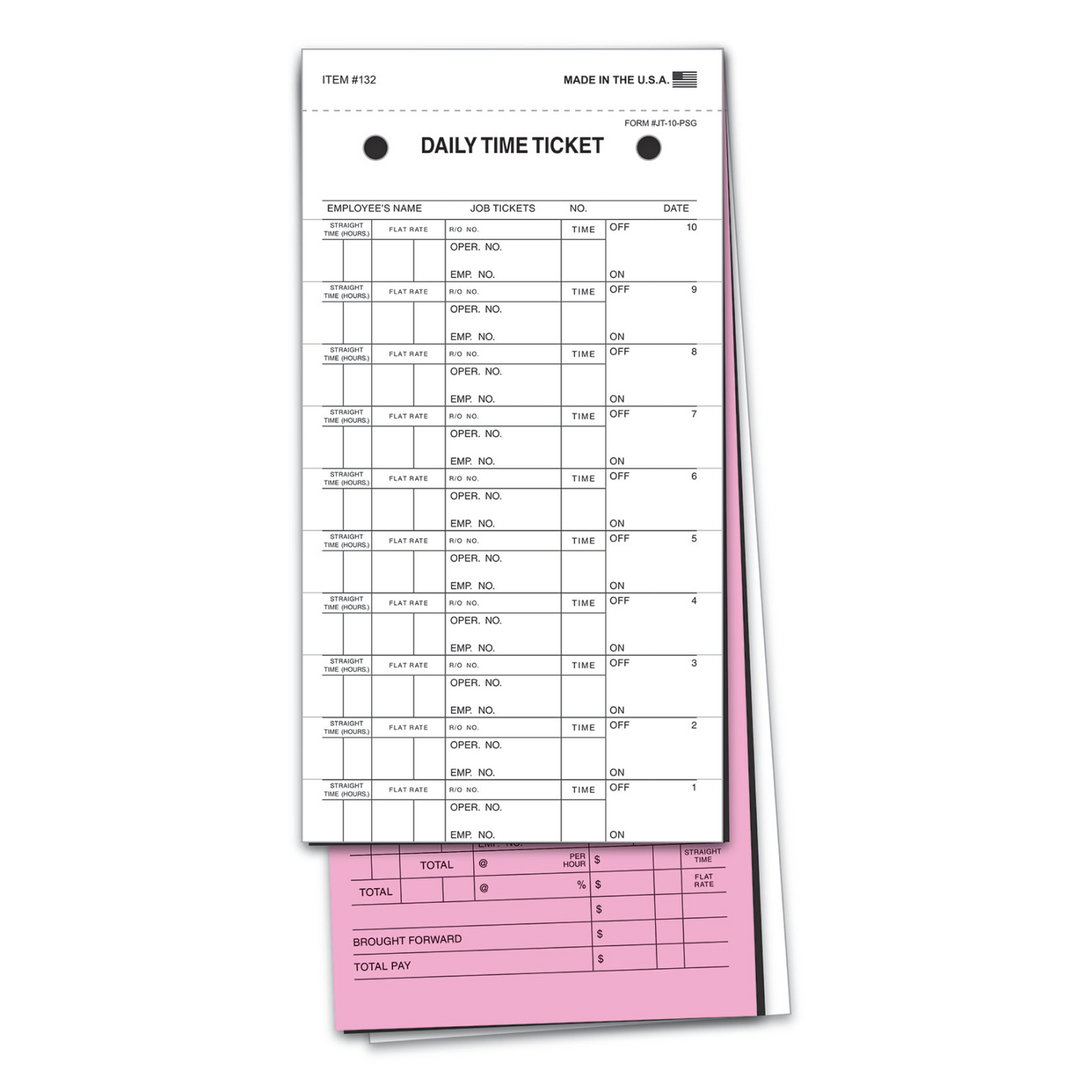 Job Time Ticket - JT-10-250-PSG - Peel & Stick