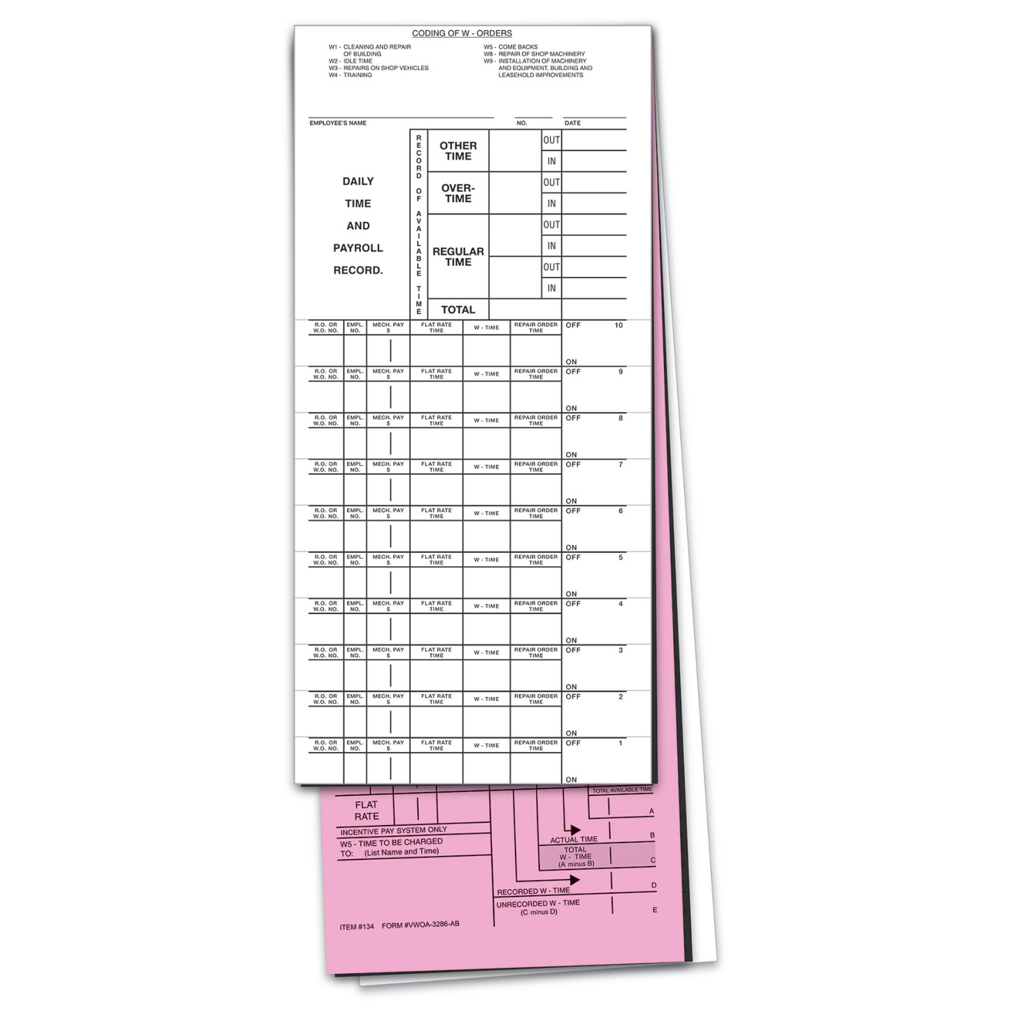 Job Time Ticket - JT-VWOA 3286 - Peel & Stick