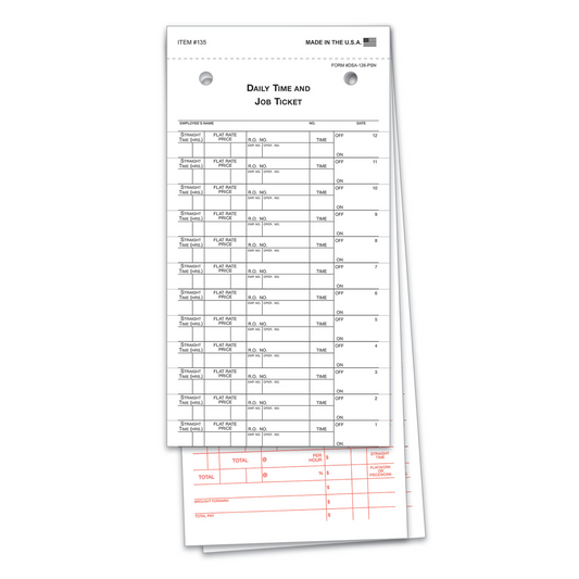 Job Time Ticket - DSA-126 PSN - NCR - Peel & Stick