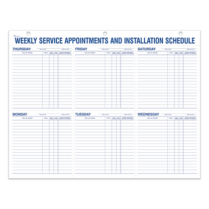 Service Appointment Form - 6-Part Snap-Out, 60 Lines/Day