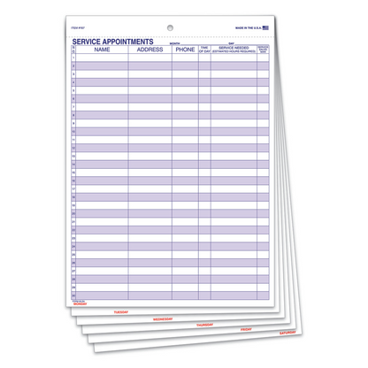 Service Appointment Form - 8.5x13 6-Part Snap-Out Set