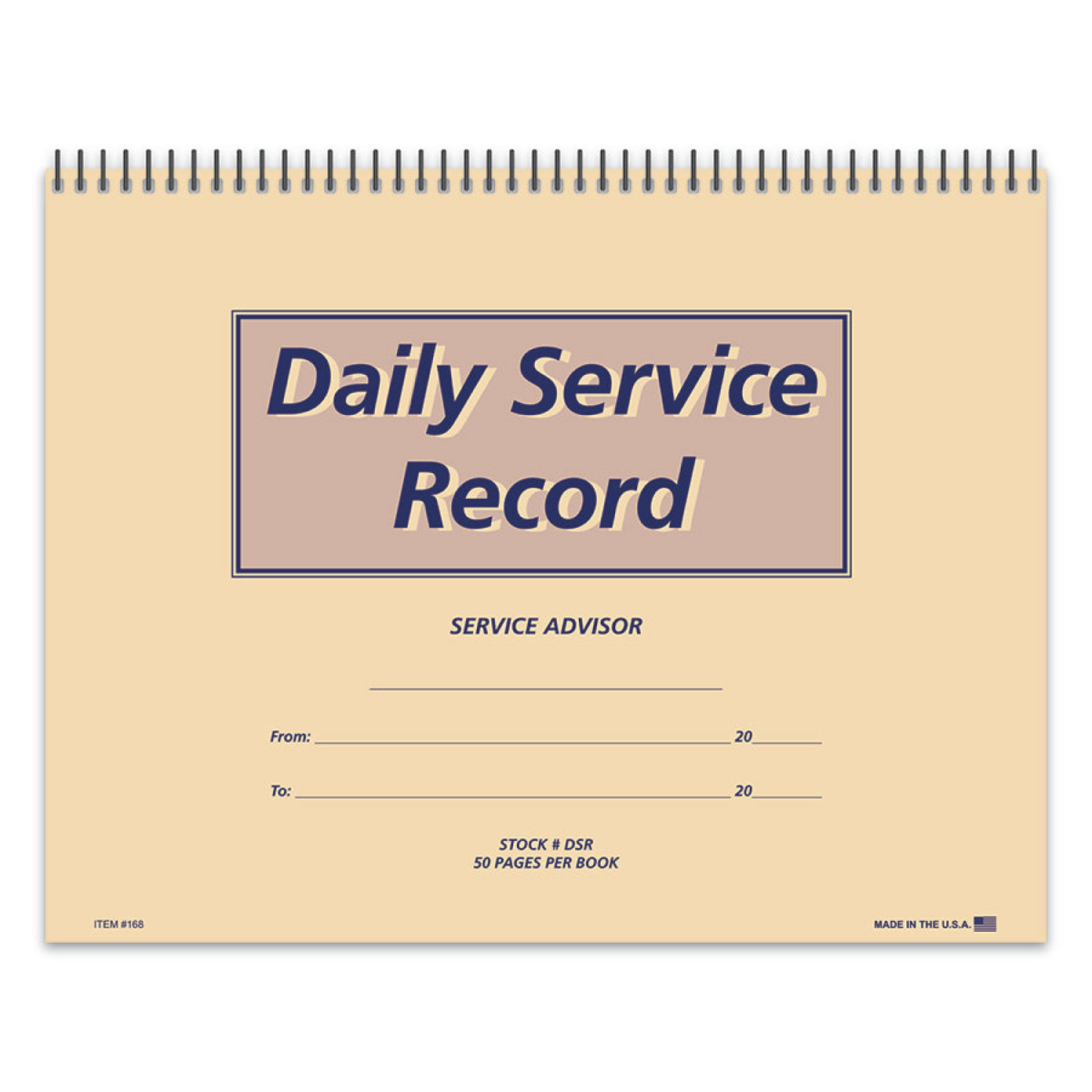 Daily Service Record Book - DSR - 50 Pages