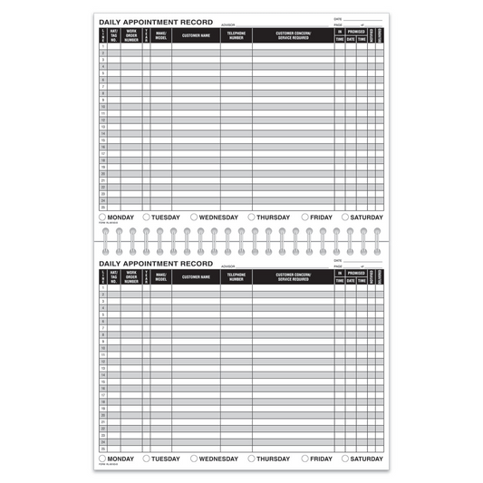 Daily Appointment Record Book - RL-98183-B - 50 Pages