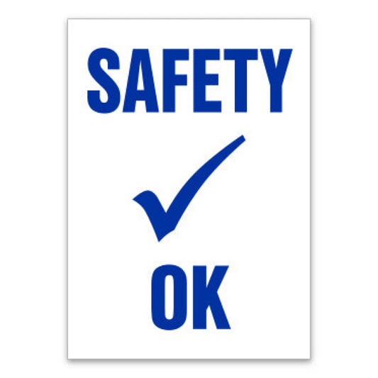 Static Cling Reminders - SAFETY OK - BOX of 100