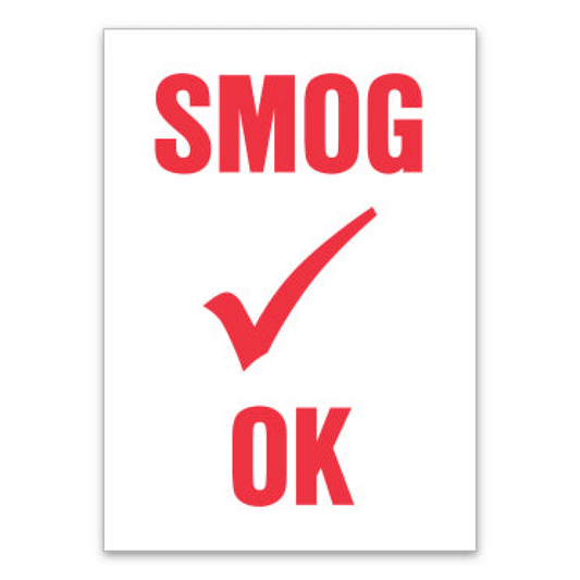 Static Cling Reminders - SMOG OK - BOX of 100