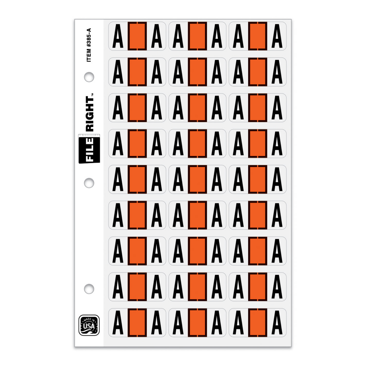 File Right Alphabet Labels