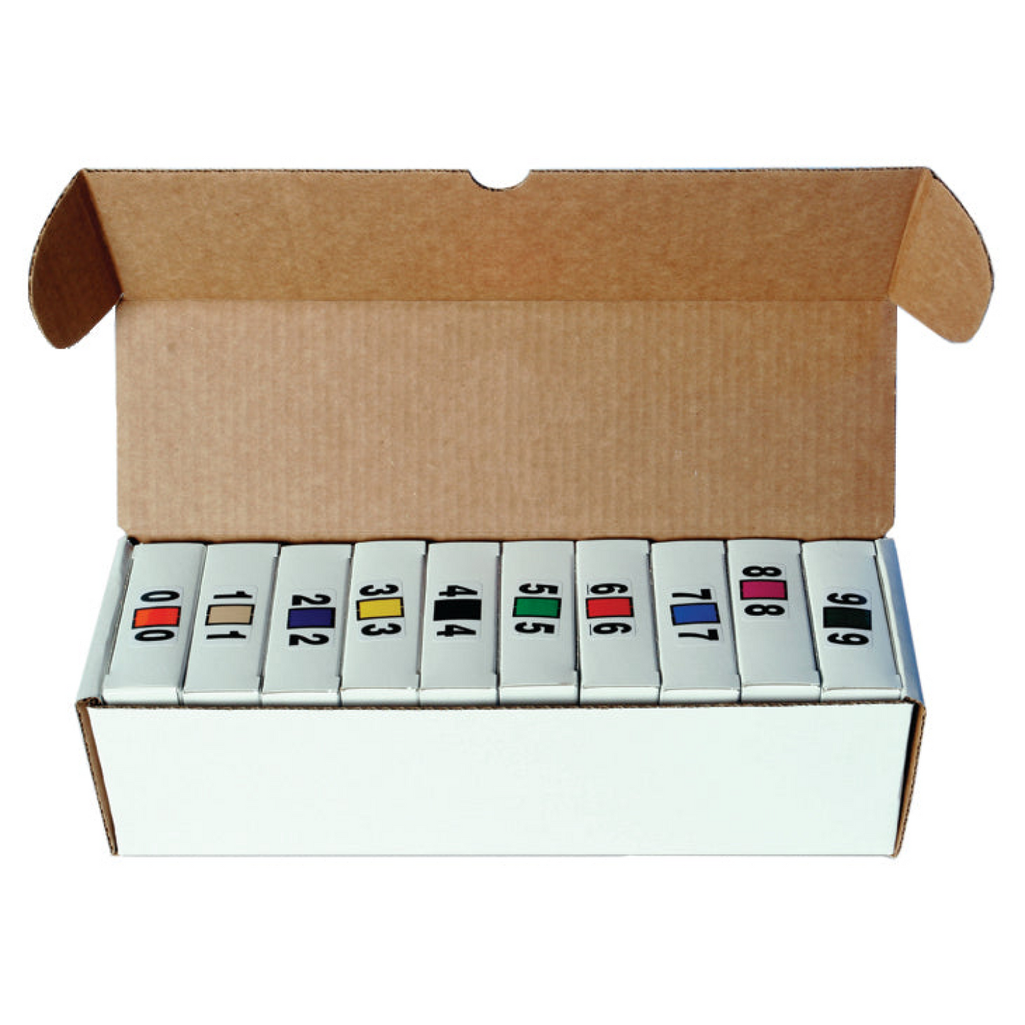 White Dispenser Box for Color Code Rolls, Holds 10 Rolls