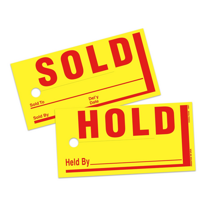Jumbo Sold/Hold Tags - 4" x 8" Form #850, 250 Pack