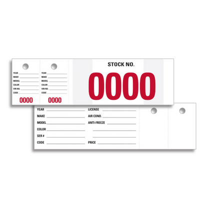 Stock Stickers - 7" x 2" Windshield Inventory Numbers
