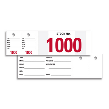 Stock Stickers - 7" x 2" Windshield Inventory Numbers