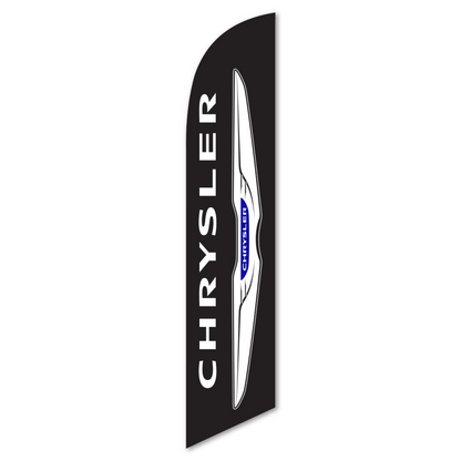 Chrysler Swooper Flag Black - 12ft Feather Banner for Dealerships