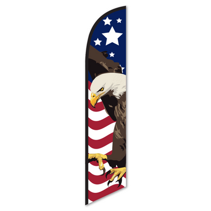 American Flag Eagle Swooper Flag - 12ft Patriotic Banner