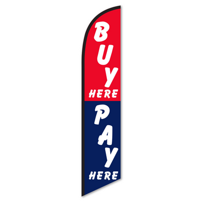 Buy Here Pay Here Swooper Flag - 12ft BHPH Financing Banner