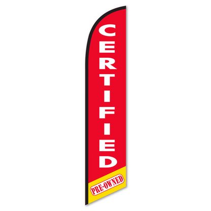 Certified Pre-Owned Swooper Flag - 12ft Red White CPO Banner