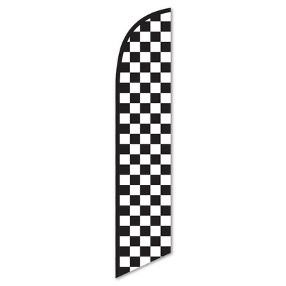 Checkered Flag Swooper Banners - 12ft Racing Feather Flags