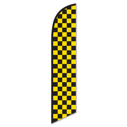 Checkered Flag Swooper Banners - 12ft Racing Feather Flags