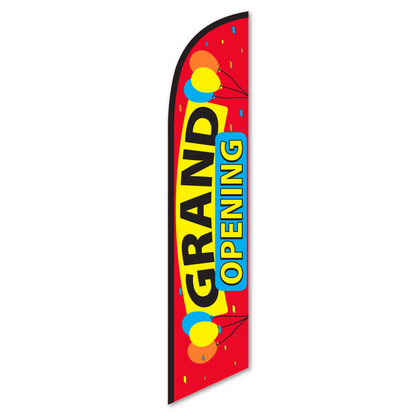 Grand Opening Swooper Flag Red - 12ft Celebration Feather Banner
