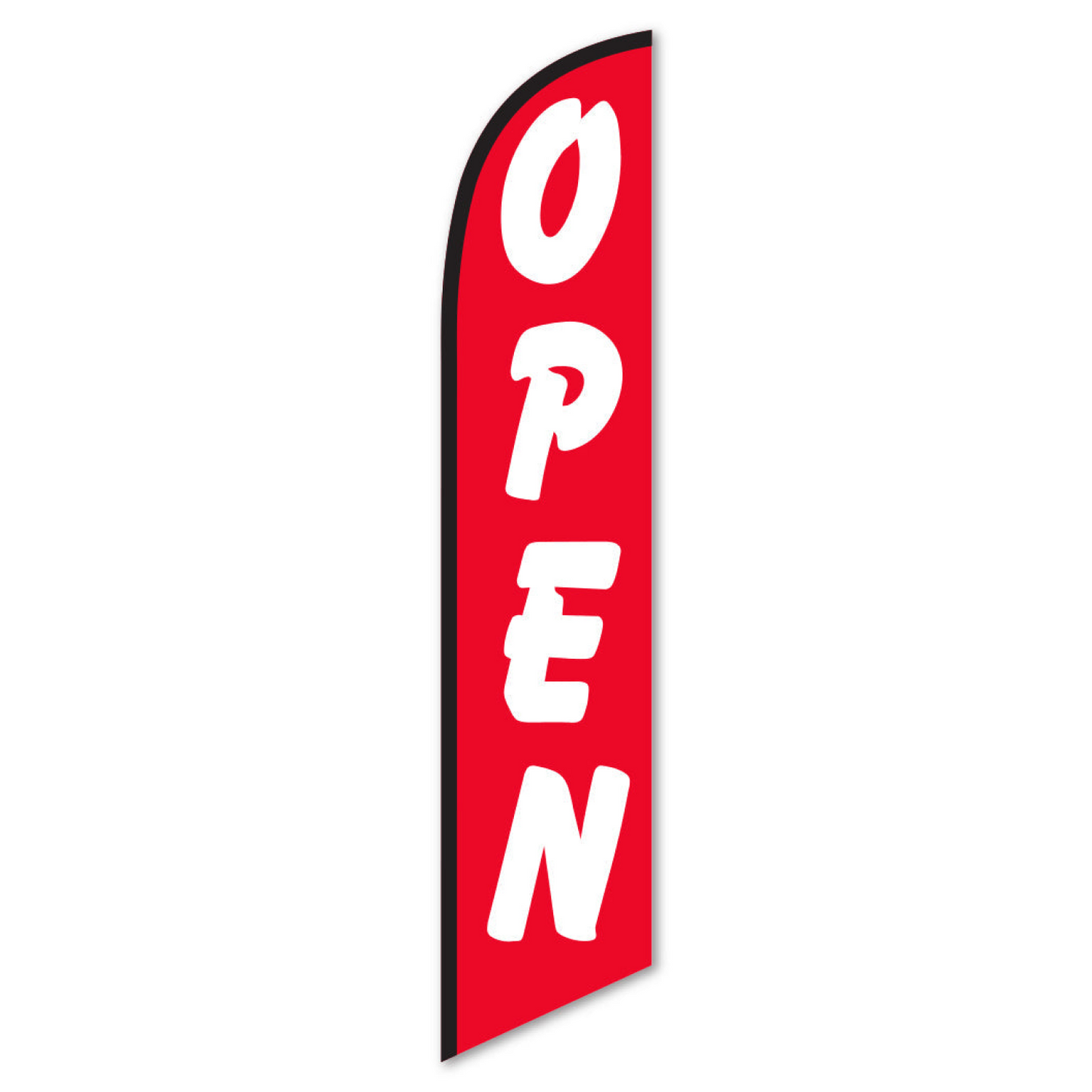 Swooper Banner - OPEN (WHITE LETTER/RED BACKGROUND)