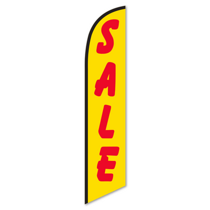 Sale Swooper Flag - 12ft Yellow with Red Lettering Feather Banner