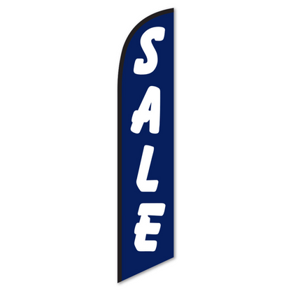 Sale Swooper Flag Blue - 12ft White Lettering Dealership Banner