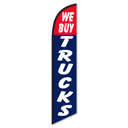 We Buy Trucks Swooper Flag - 12ft Feather Banner for Dealerships