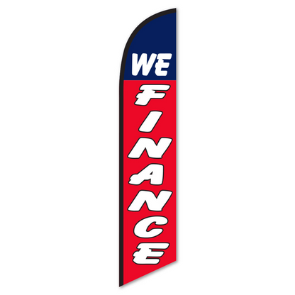 We Finance Swooper Flag - 12ft Feather Banner for Dealerships