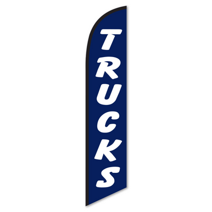 Trucks Swooper Flag Navy White - 12ft Feather Banner for Dealerships