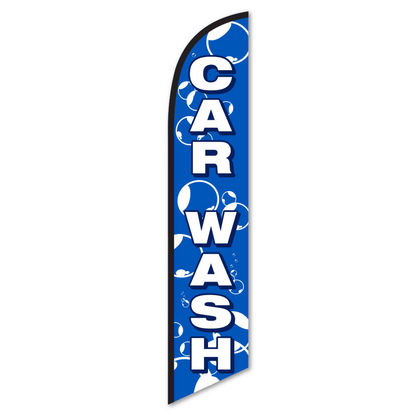 Car Wash Swooper Flag - 12ft Feather Banner for Auto Detailing