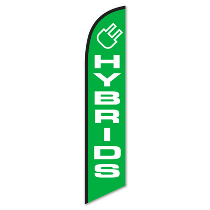 Hybrids Swooper Flag Green - 12ft Feather Banner for Dealers