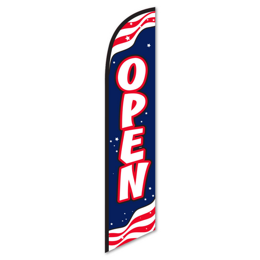 Swooper Banner - OPEN (Red, White & Blue)